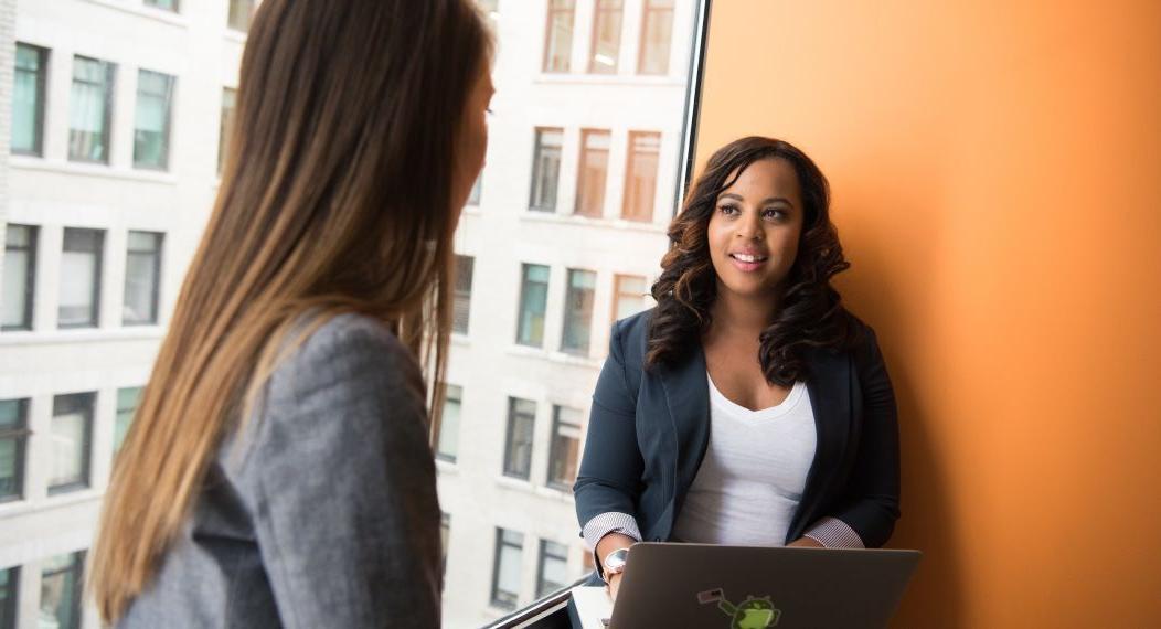 two students in the master of data science program having a conversation